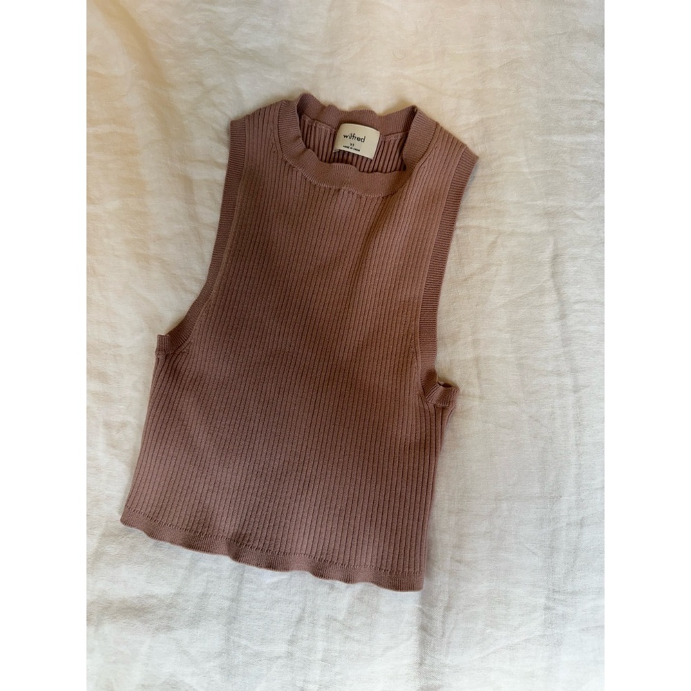 Aritzia Wilfred Ribbed Two Piece Dress in Mauve - Picture 3 of 7